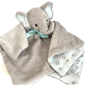 Lil Llama Elephant Baby Lovey Security Blanket Plush Gray Blue 2017